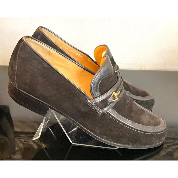 Gucci Black Suede Leather Trimmed Bit Men’s Loafers Made in Italy Size 43/9.5 M - Picture 10 of 15